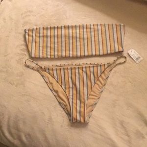 Adorable LA Hearts Striped Shiny Bikini 👙